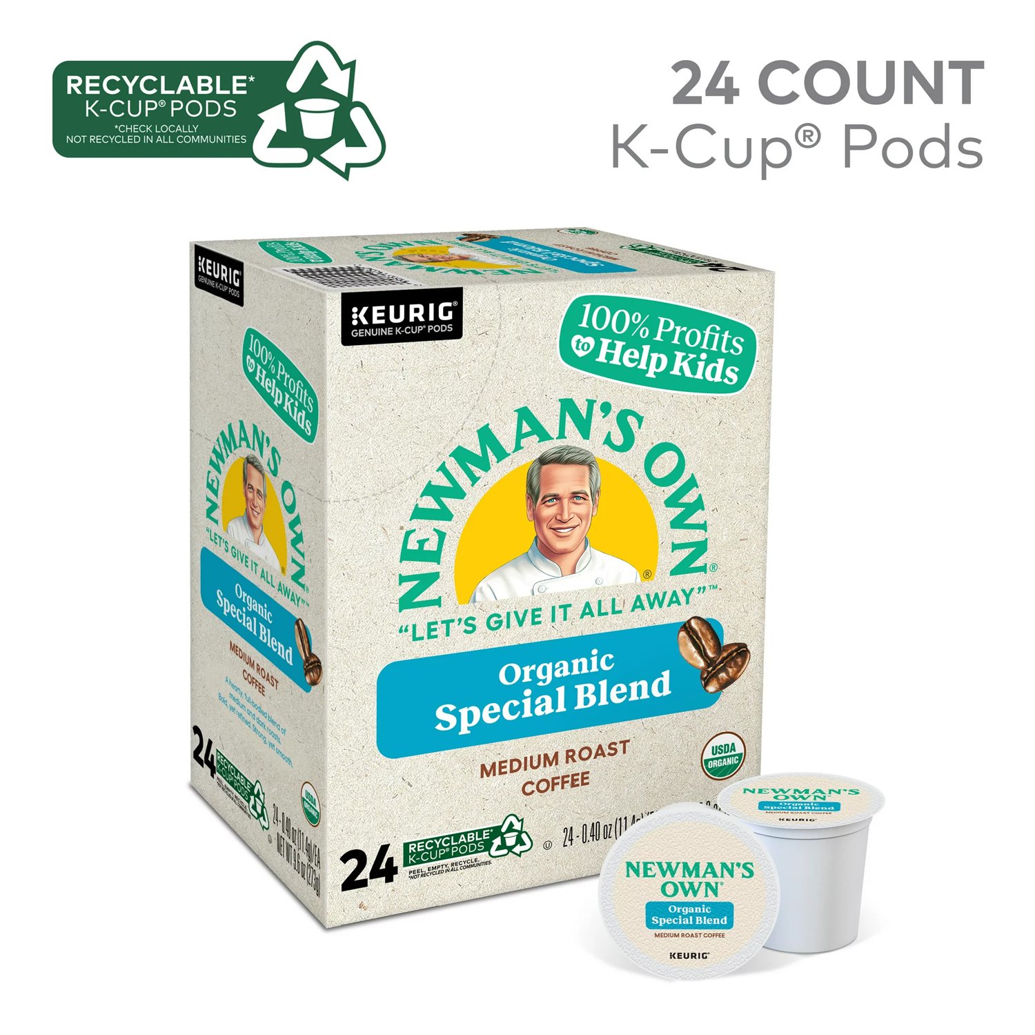 Newman's Own Organics, Special Blend, Medium Roast K-Cup Coffee Pods, 24 - Image 2